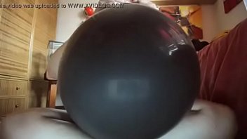 A Huge Black Balloon Will Be Used As If It Were A Big Hard Cock!