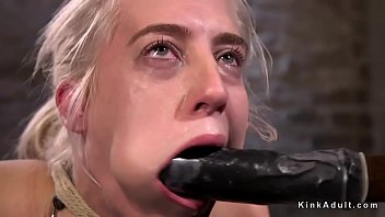 Blonde Gets Fucked In Hogtie