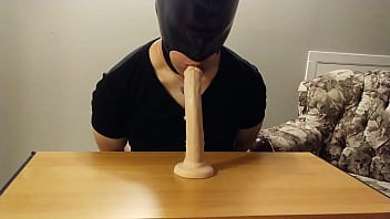 Deepthroating An Entire 8_ Dildo
