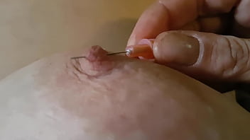 Pushing A Through My Nipple