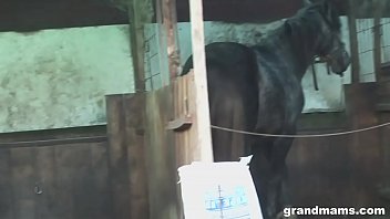 Old Farmer Wife Takes The Hard Cock In The Backyard