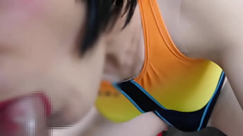 Japanese Crossdresser Swimsuit Face Fuck1
