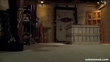 Brunette Slave Endures Anal T. And Deepthroating