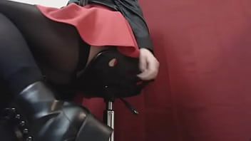 Preview Snippet Fetish Clip Underdesk Voyeur Goth In Boots _ Stockings