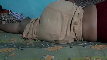 S. Beauty Sanjana Aunty In Brown Petticot