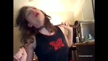 Hot Tranny C. Herself And Jacks Off