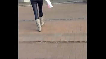 Hot Blonde In Leggings