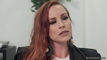 Busty Lesbian Boss Spanks Intern