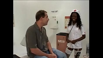 Naughty Black Nurse Loves To Suck And Fuck A White Dude In The Clinic