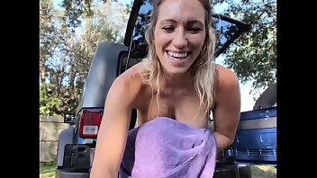 Taking A Bath Outdoor Naked