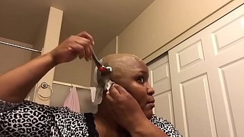 Milf At Home, First Time Shaving Her Head Smooth Bald (bf Request)