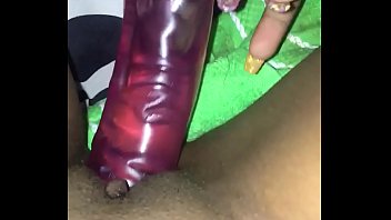 Hot Ebony Dildoing Her Wet Pussy Untill She Cums And Squirts