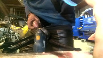 Crossdresser Masterbated With Power Sander