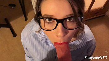Geeky Employee 1 - Employee Blackmailed Into Sucking Dick - Kinkycouple111
