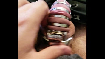 Me Playing With My Locked Cock And Balls