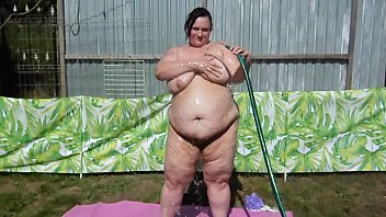 Washing Off The Babyoil Outside