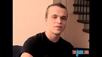 Handsome Young Guy Shows Feet Before Wanking Off