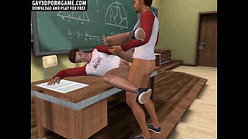 Horny 3d Cartoon Hunk Gets Fucked After Class