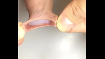 Cumshot Into The Foreskin