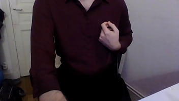 Amateur Cross Dresser In A Cute And Sexy Secretary Outfit Ejaculating