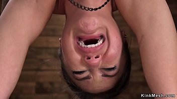 Hairy Cunt Brunette Takes Dildo In Hogtie