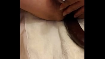 Asian Riding Big Black Dildo