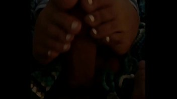 Teasing My Dick With Her Toes While She On The Phone