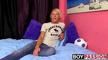 Interviewed Young Guy Strokes His Shaved Cock And Cums