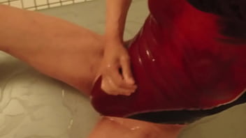 Ray Ayanashi Japanese Crossdresser Swimsuit Lotion Play 1 Short Ver