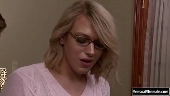 Petite Brunette Tgirl Throats And Analed