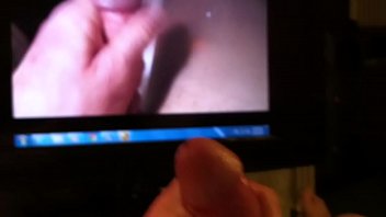 Close Up Of Me Jerking Off While Watching Myself On Video