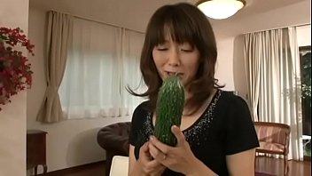 Japanese M. Masturbating With A Big Cucumber