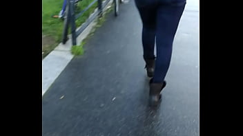 Candid Blue Jeans Walking