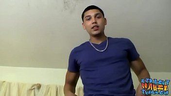 Delicious Latino Straightie Jacks Off His Long Hard Cock