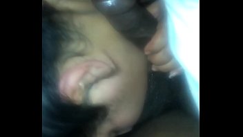 Babysitter Gives Sloppy Top Blowjob In The Backseat