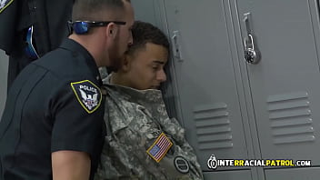 Phony Soldier Is Taken To Locker Room By Horny Gay Officers