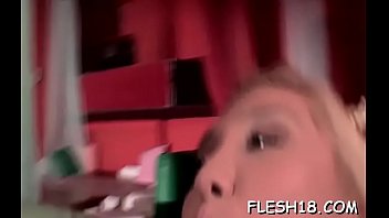 Charming Blonde Bimbo Crystal Caresses Herself