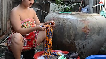Realy Sexy Girl Washing Cloth