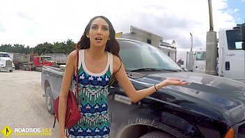 Roadside - Spicy Latina Fucks A Big Dick To Free Her Car