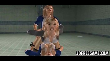 A Sexy 3d Threesome With Blonde Babes In The Shower