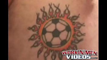 Inked Bald Guy Shows Off Cock Stroking Skills And Cumshot