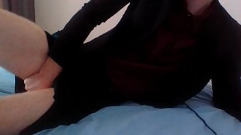 Secretary Crossdresser Gets Horny After Work In Her Silk Blouse And Black Skirt