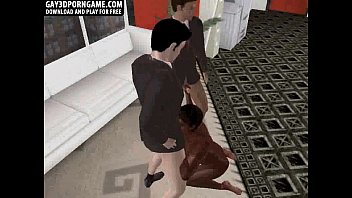 Horny 3d Cartoon Ebony Hunk Sucking On Two Cocks