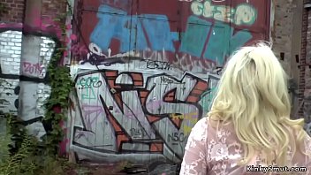 Domme Made Blonde Subs Kissing Outdoor