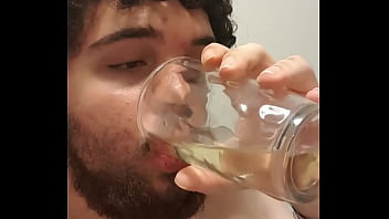 Sub Fag Boy Drinks His Own Piss For His Master