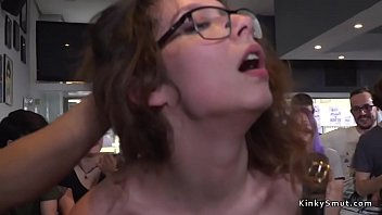 Babe Walking Dick On A Stick In Public