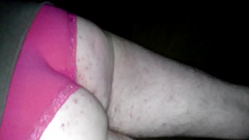 Playing Around In Pink Boyshort Panties Outside Adult Movie Store