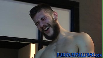 Buff Gay Trio Riding Cock