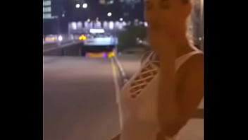 Blonde Nude White Dress Car