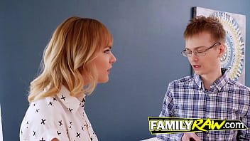 Hot Blonde Takes The Virginity To A Nerd